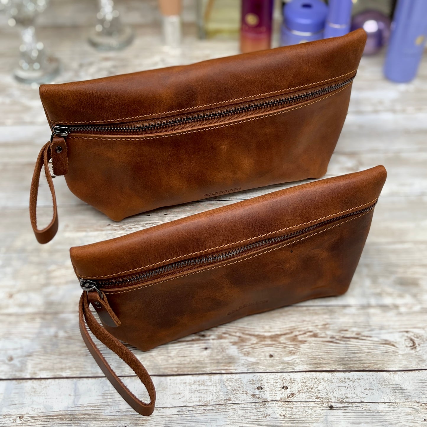 Mothers Day Gift |Leather Makeup Bag | Wedding Gift | Gift for Her | Leather Gift | Leather Cosmetic Pouch | Bridesmaid Bag | Cosmetic Bag
