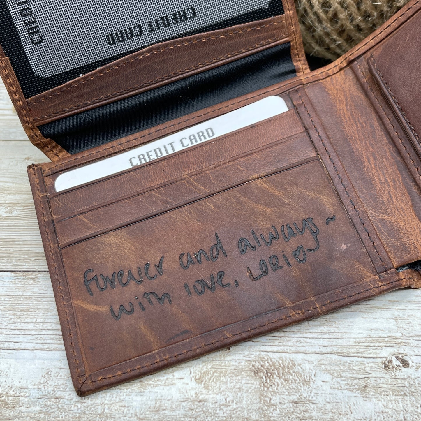 Green Handmade Leather Wallet