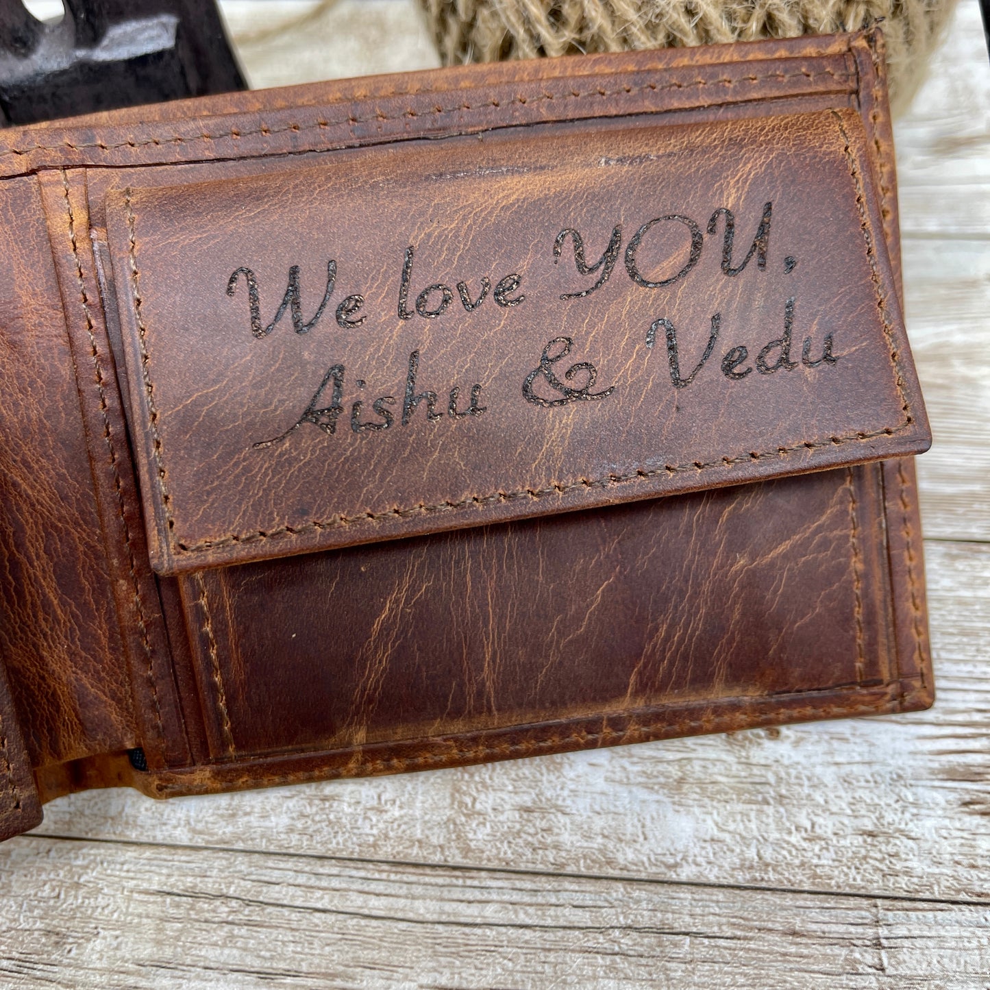 Green Handmade Leather Wallet