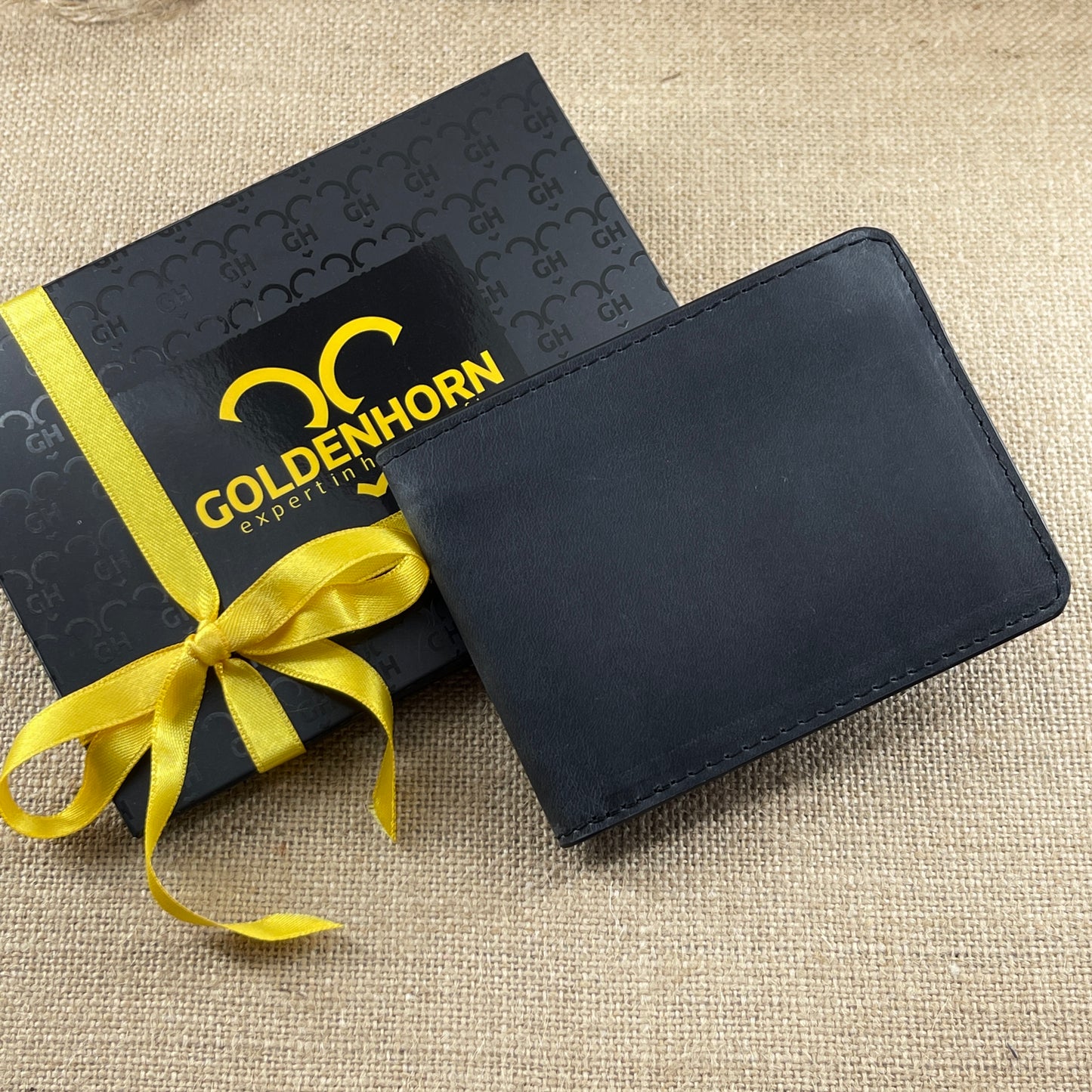 Minimalist Distressed Leather Black Wallet