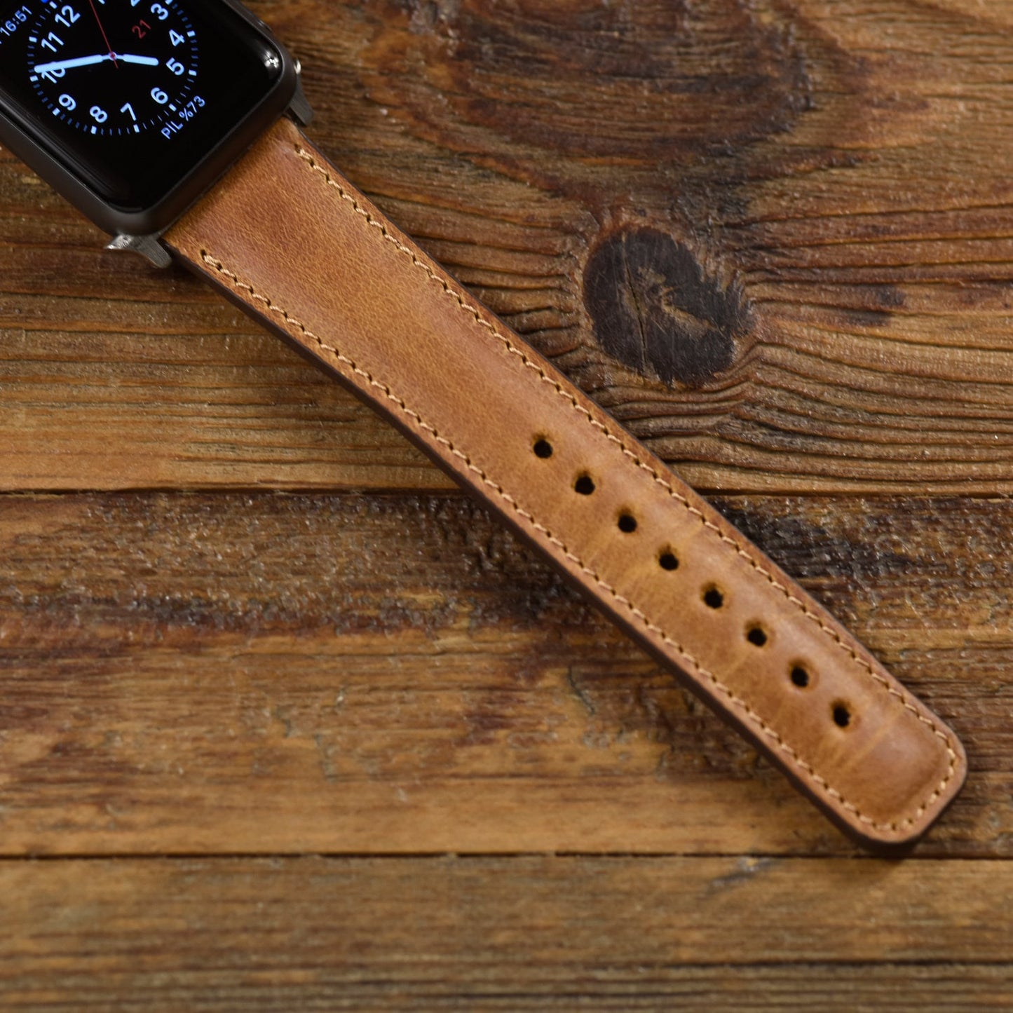Anniversary Gift For Him, Genuine Brown Leather Apple Watch Band 42mm, 38mm, 40mm, 44mm for Series 1-2-3-4-5-6 & Se, Gift for Boyfriend
