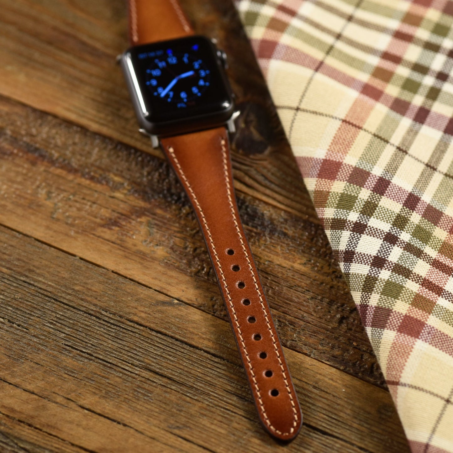 Genuine Brown Leather Apple Watch band, 42mm, 38mm, 40mm, 44mm for series 1-2-3-4-5-6-7&SE