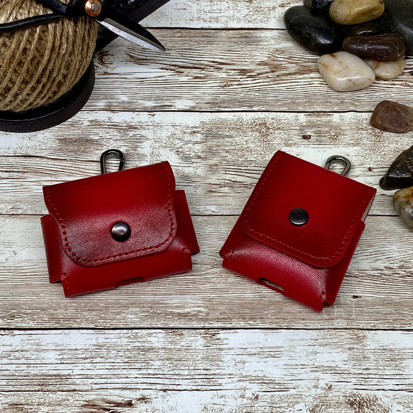 Red AirPods Case with Keychain, Personalized AirPods Leather Case Cover, Airpod Pro Case, Leather Airpod Pro Case, Engraved AirPods Case,