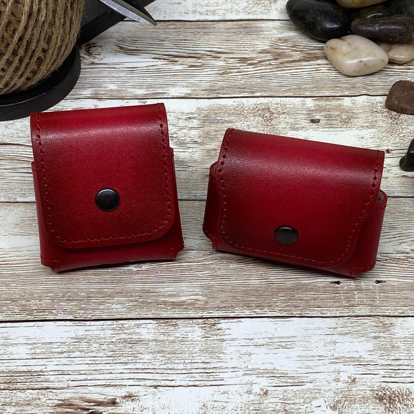 Red AirPods Case with Keychain, Personalized AirPods Leather Case Cover, Airpod Pro Case, Leather Airpod Pro Case, Engraved AirPods Case,