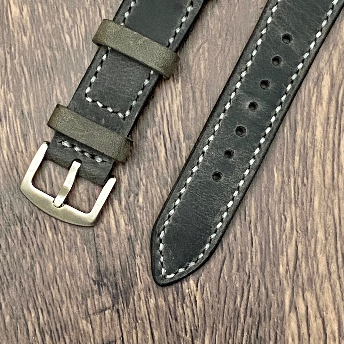 Dark Gray Genuine Leather Apple Watch Band, 100 % Hand Cut and Hand Stitched Apple Band 42mm, 38mm, 40mm, 44mm for Series 1-2-3-4-5-6