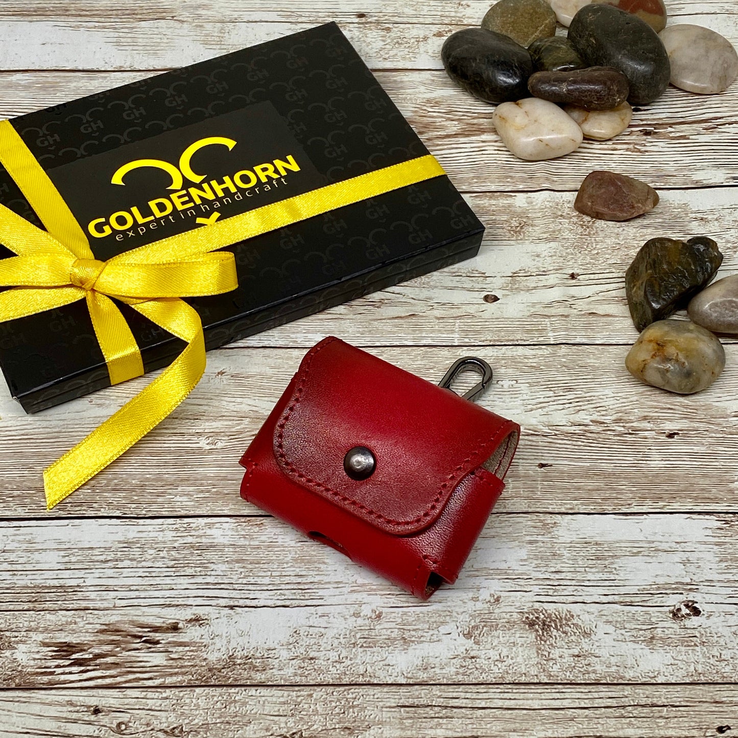 Red AirPods Case with Keychain, Personalized AirPods Leather Case Cover, Airpod Pro Case, Leather Airpod Pro Case, Engraved AirPods Case,