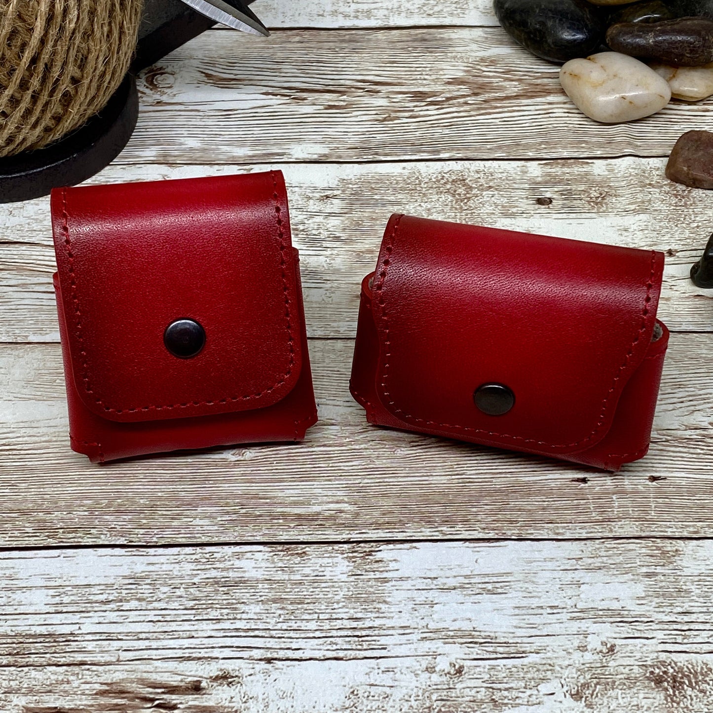Red AirPods Case with Keychain, Personalized AirPods Leather Case Cover, Airpod Pro Case, Leather Airpod Pro Case, Engraved AirPods Case,