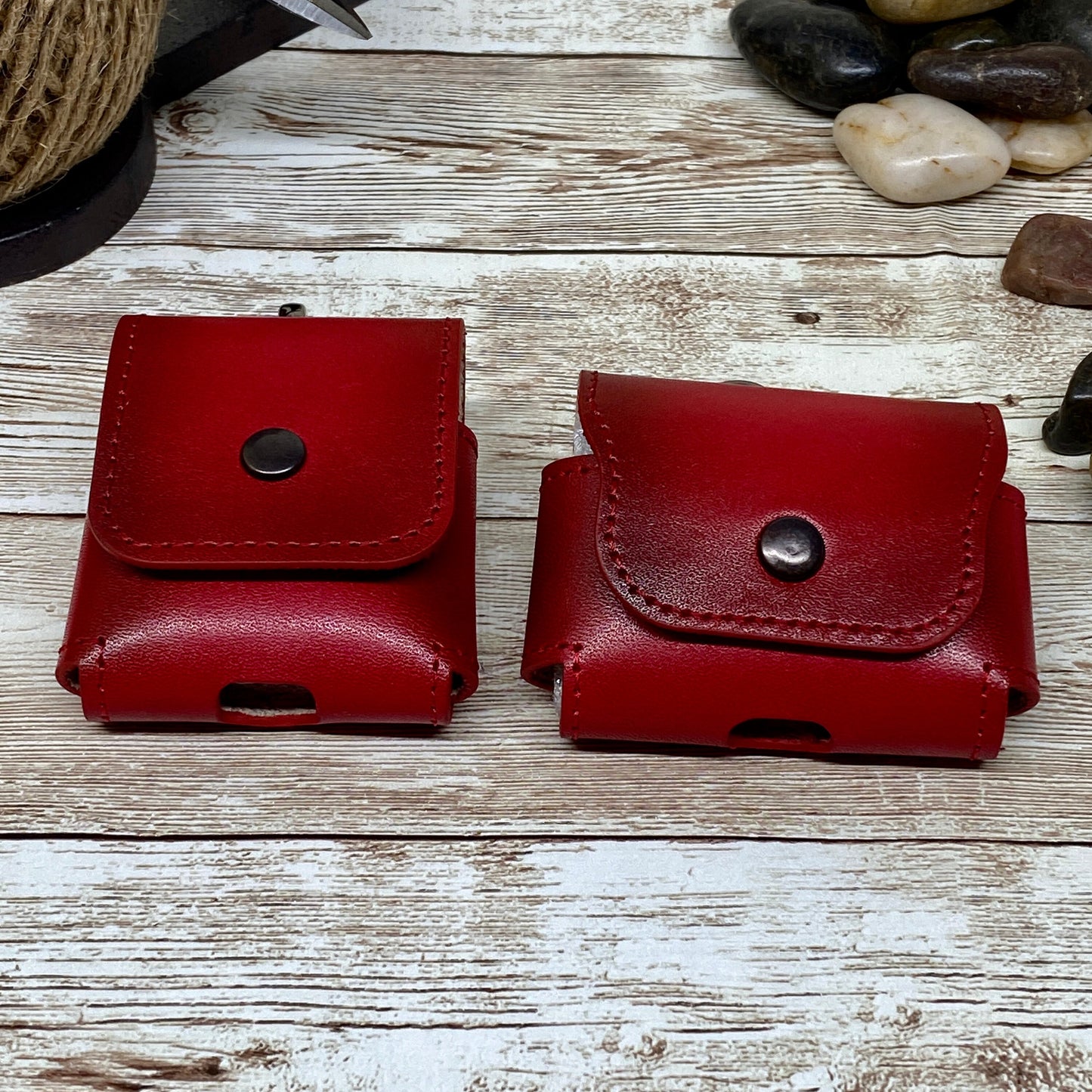 Red AirPods Case with Keychain, Personalized AirPods Leather Case Cover, Airpod Pro Case, Leather Airpod Pro Case, Engraved AirPods Case,