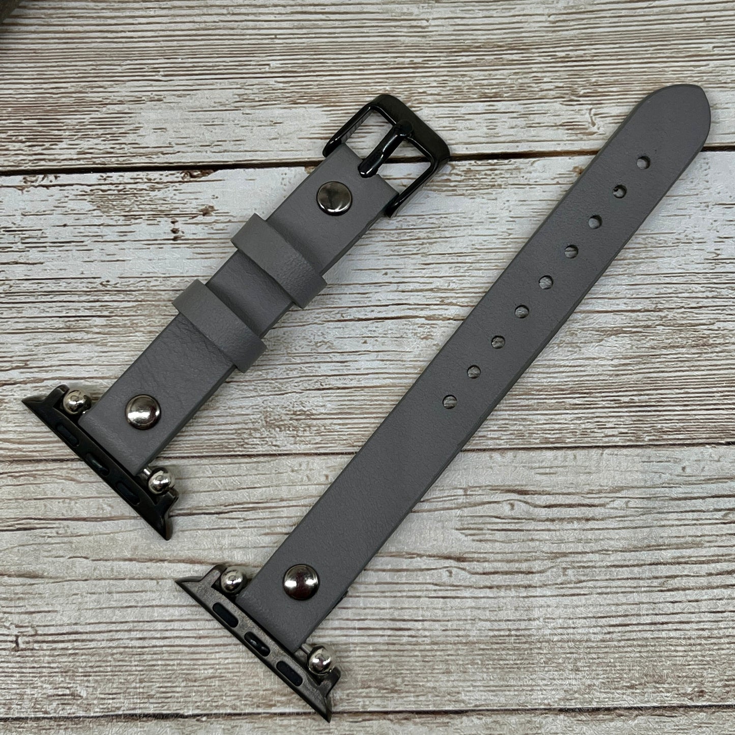 Gray Leather Apple Watch Band 38mm 40mm 42mm 44mm, Slim Leather Apple Watch for Women, iWatch Band, Gift for Sister