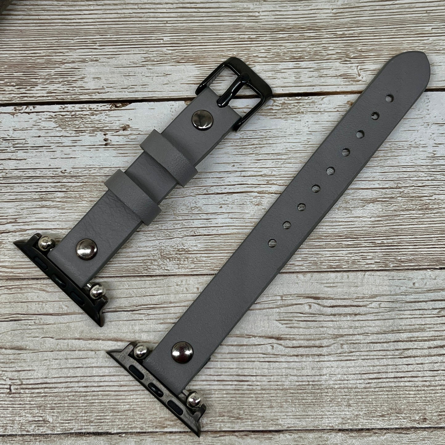 Gray Leather Apple Watch Band 38mm 40mm 42mm 44mm, Slim Leather Apple Watch for Women, iWatch Band, Gift for Sister