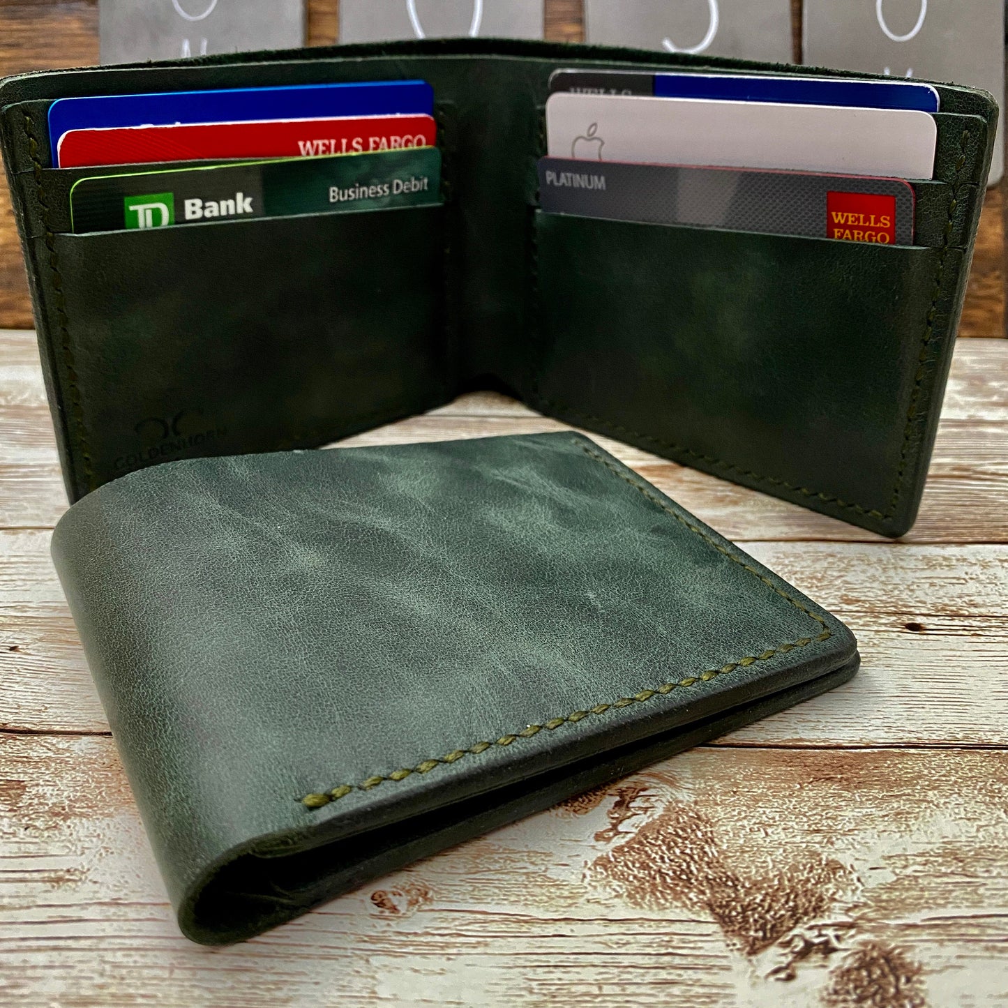 Leather Wallet Personalized for Him, Personalized Gift for Godfather, Customized Handmade Wallet, Father Day Gift