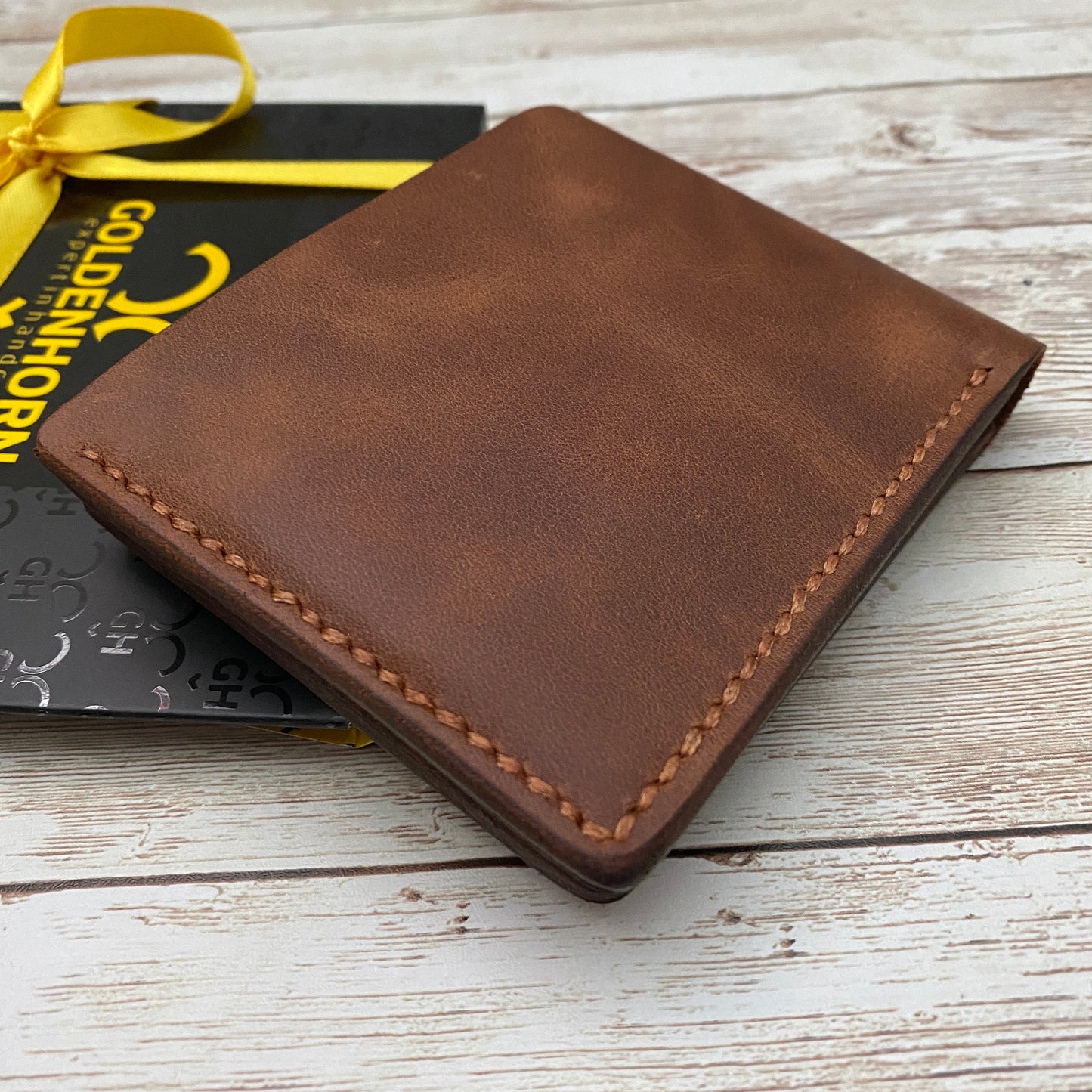 Leather Wallet Personalized for Him, Personalized Gift for Godfather, Customized Handmade Wallet, Father Day Gift