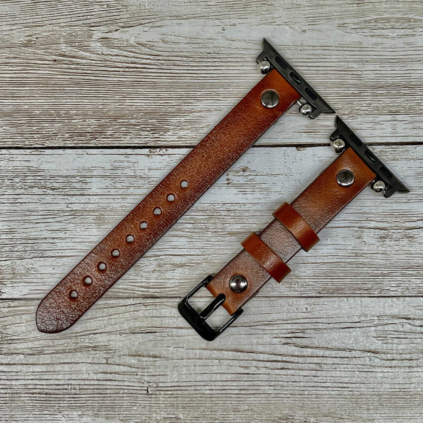 Brown Burnished Leather Apple Watch Band 38, 40, 42, 44mm, Slim Leather Apple Watch for Women, iWatch Band for Sister, Free Customization
