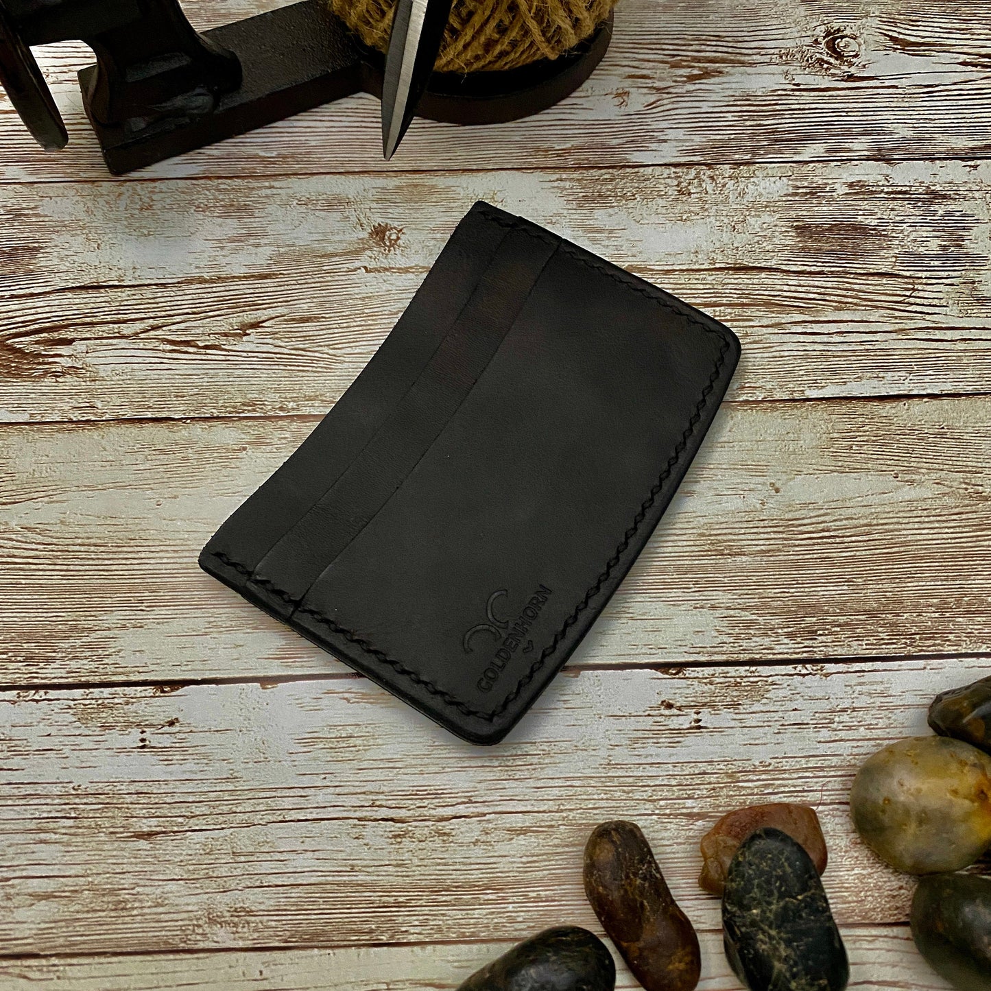 Leather Credit Card and Cash Holder, Personalized Slim Card Case, Custom Business Card Case for 4 Card and Cash Pocket