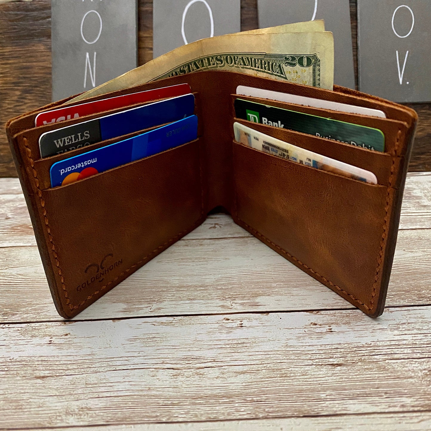 Leather Wallet Personalized for Him, Personalized Gift for Godfather, Customized Handmade Wallet, Father Day Gift