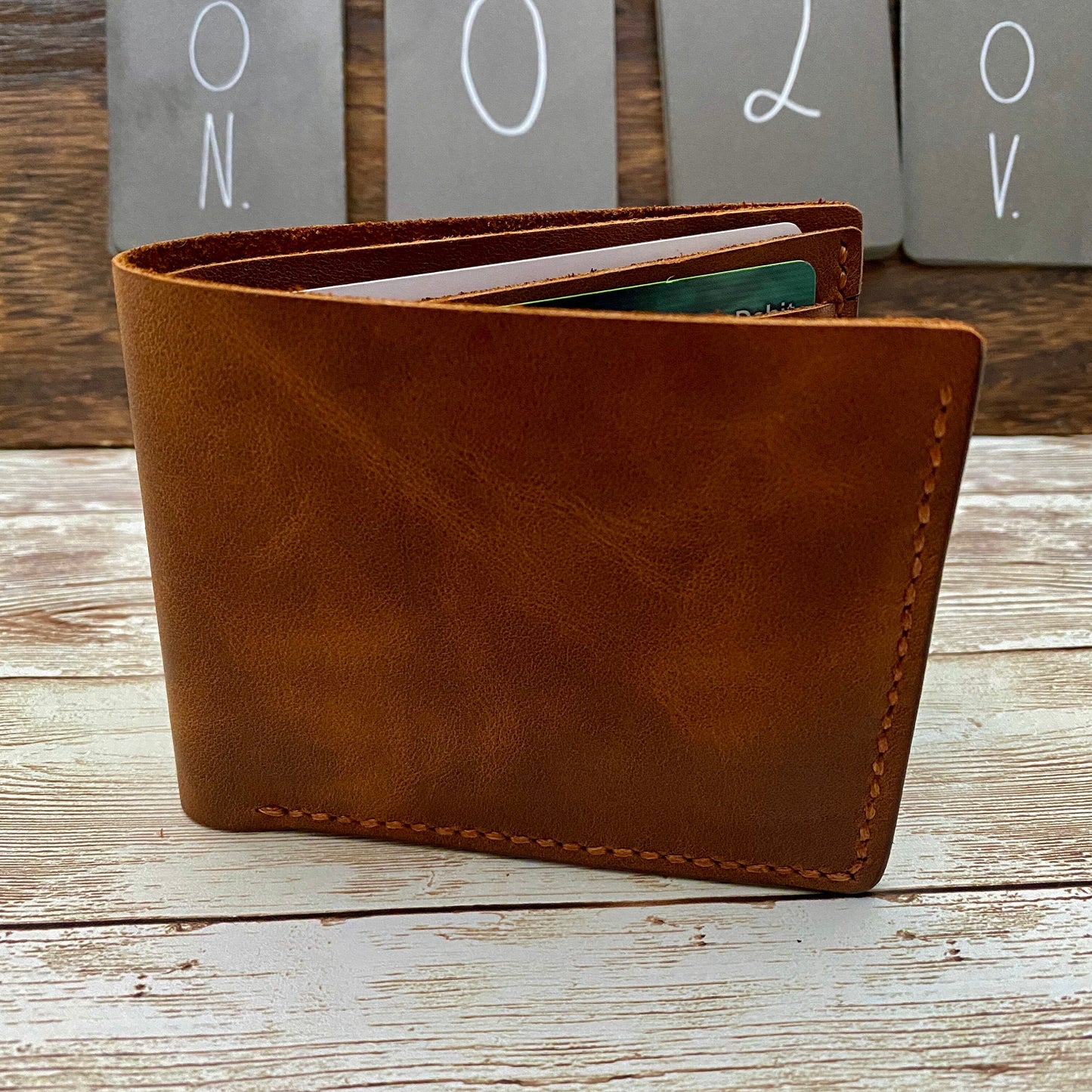 Leather Wallet Personalized for Him, Personalized Gift for Godfather, Customized Handmade Wallet, Father Day Gift