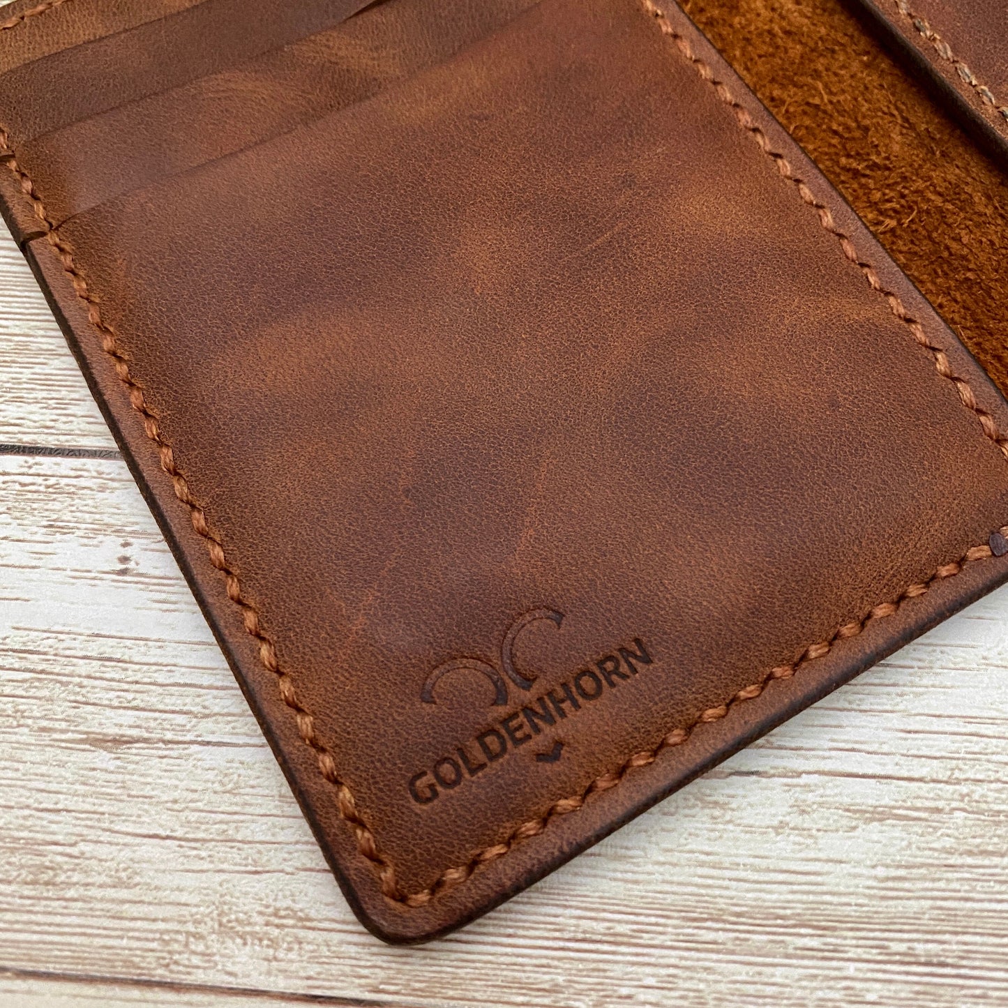 Brown Leather Wallet Made From Full-Grain Leather for Anniversary Birthday or Father's Day Gift, Personalized Gift