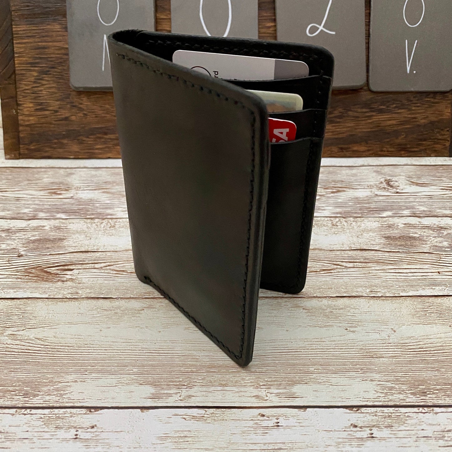 Brown Leather Wallet Made From Full-Grain Leather for Anniversary Birthday or Father's Day Gift, Personalized Gift