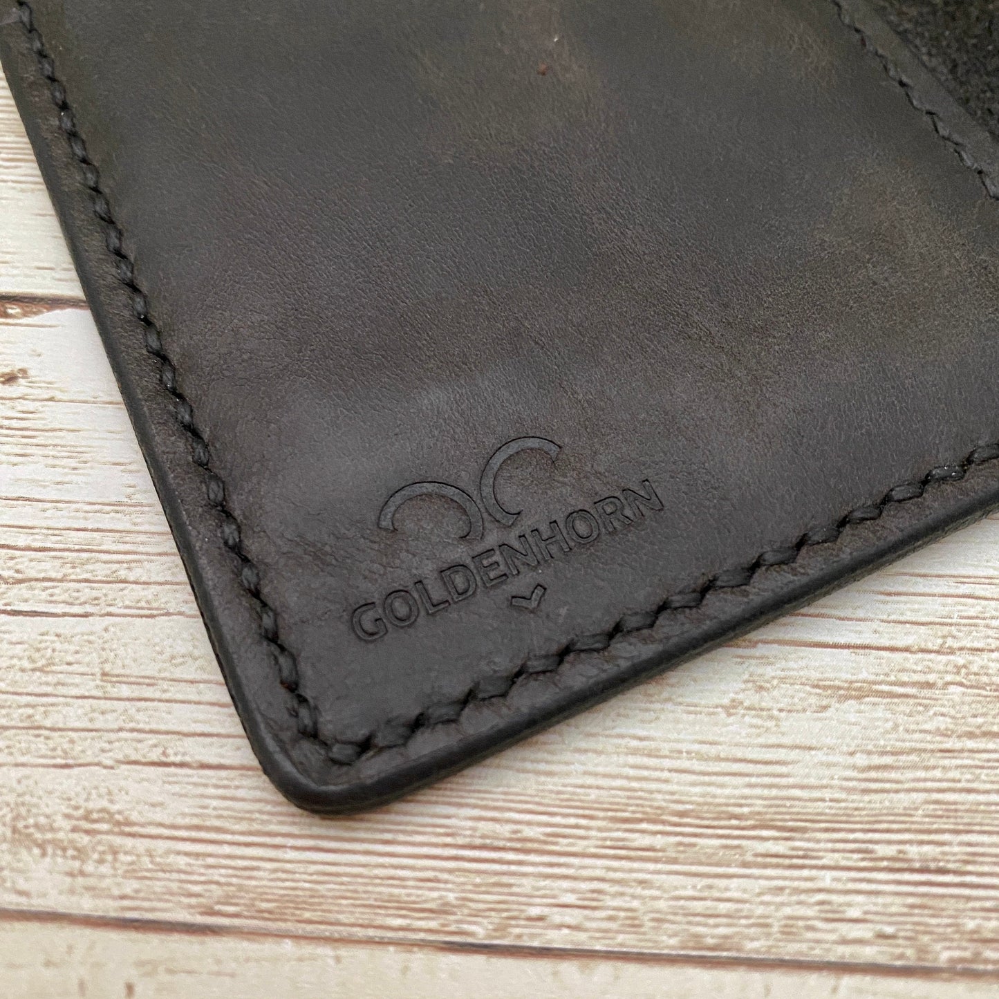 Personalized Black Leather Wallet Made From Full-Grain Leather for Anniversary Birthday or Father's Day Gift For Him, Personalized Gift