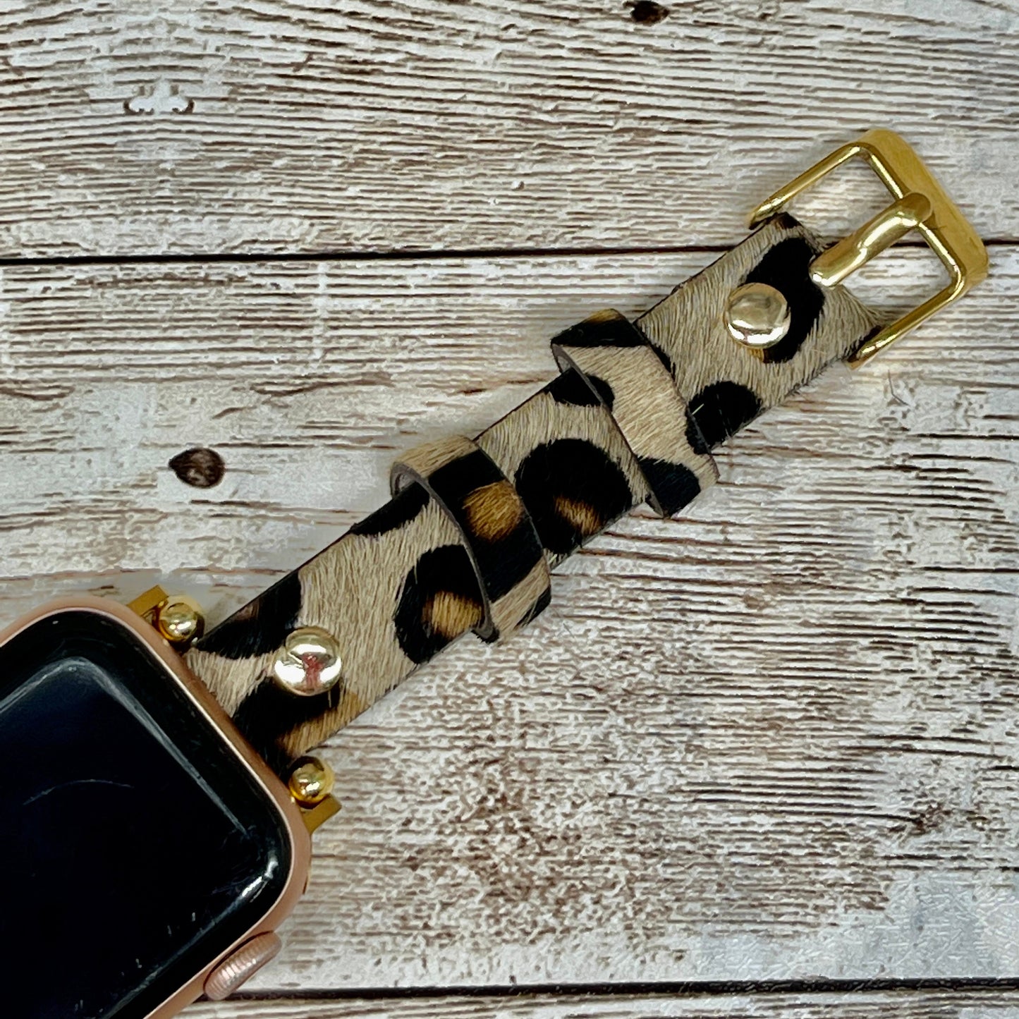 Leopard Pattern Apple Watch Band 38mm 40mm 42mm 44mm, Slim Leather Apple Watch for Women, iWatch Band, Gift for Sister