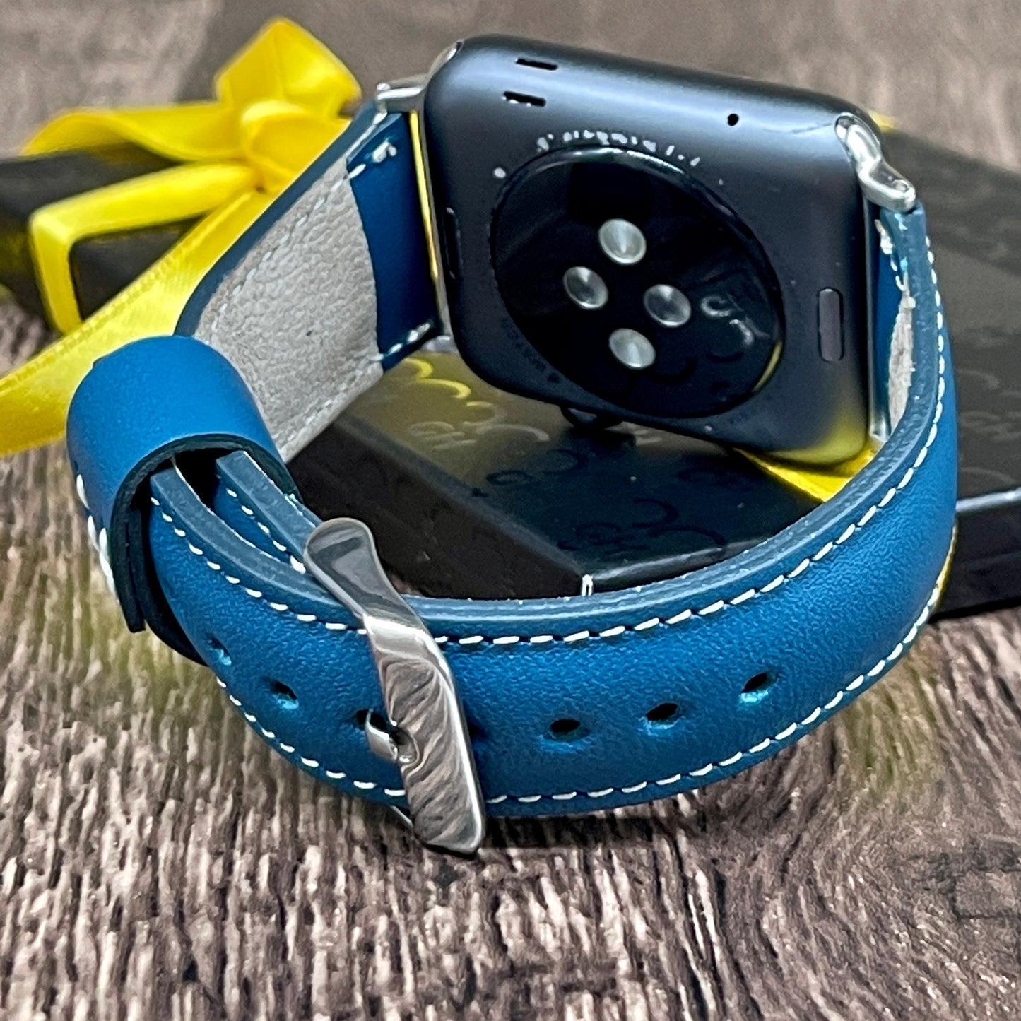 Apple Watch Leather Bands Royal Blue Apple Watch Band for Man, Apple iWatch Strap Gift, For Apple Watch Series 1-2-3-4-5-6