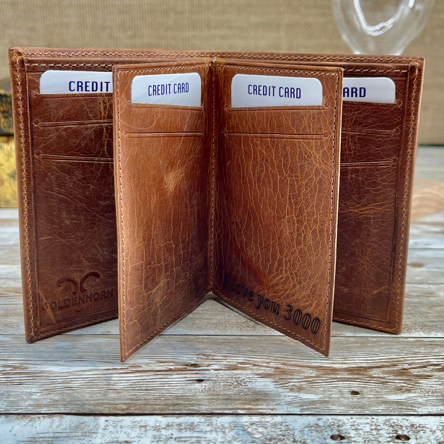 Leather Wallet Made From Genuine Leather with 14 Credit Card Spots 2 Id Spots and 2 Cash and Receipt Slots