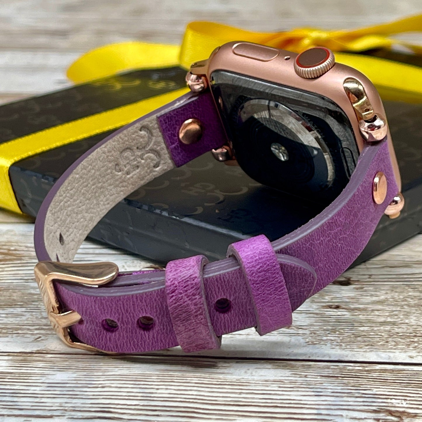 Purple Apple Watch Band, 42mm, 38mm, 40mm, 44mm for Series 1-2-3-4-5-6-SE, Gift for Anniversary, Free Laser Engraving,  Mother Day Gift