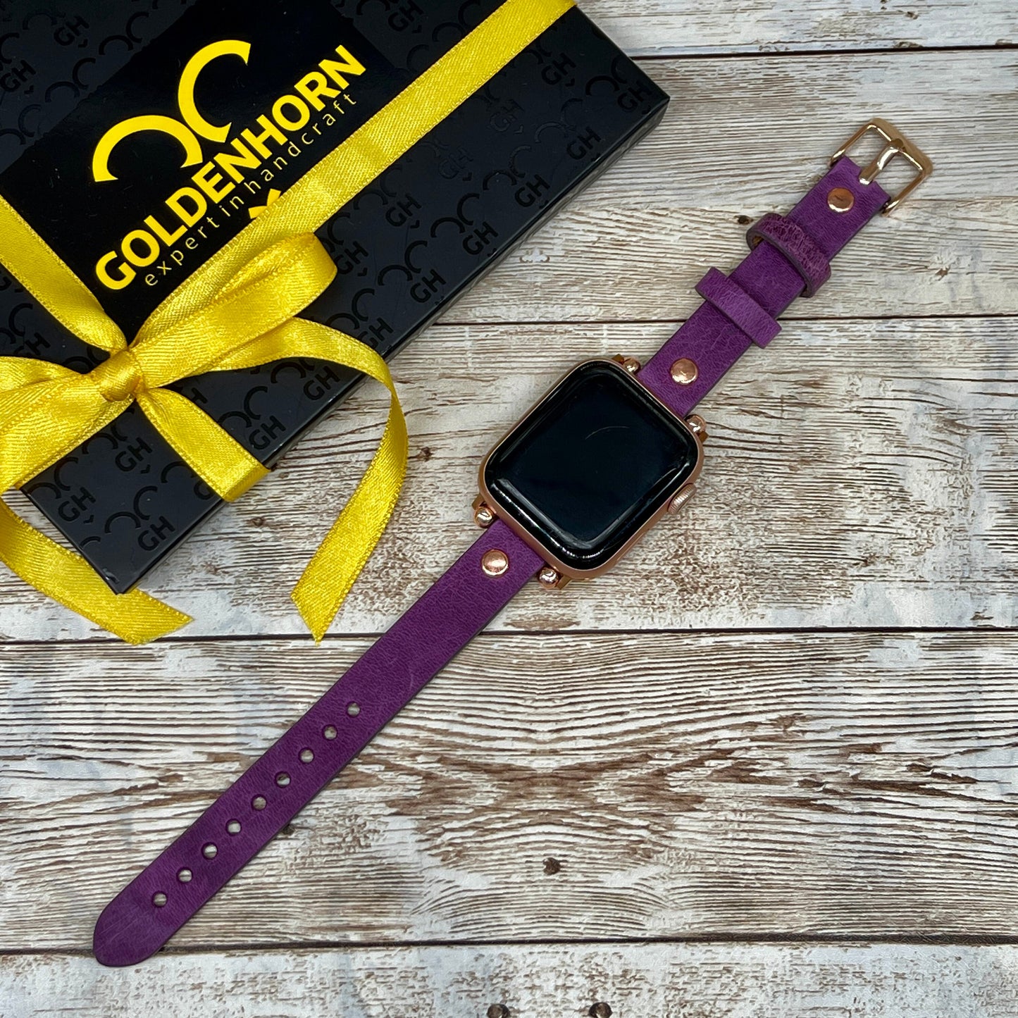 Purple Apple Watch Band, 42mm, 38mm, 40mm, 44mm for Series 1-2-3-4-5-6-SE, Gift for Anniversary, Free Laser Engraving,  Mother Day Gift
