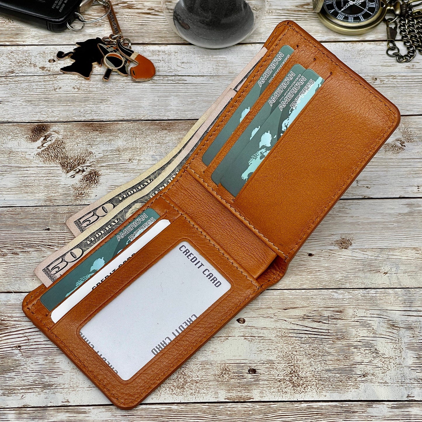 Personalized Men's Wallet | Fathers Day Gift | Custom Engraved Leather Wallet | Groomsmen gift | Monogrammed Leather Wallet | Mens Gift