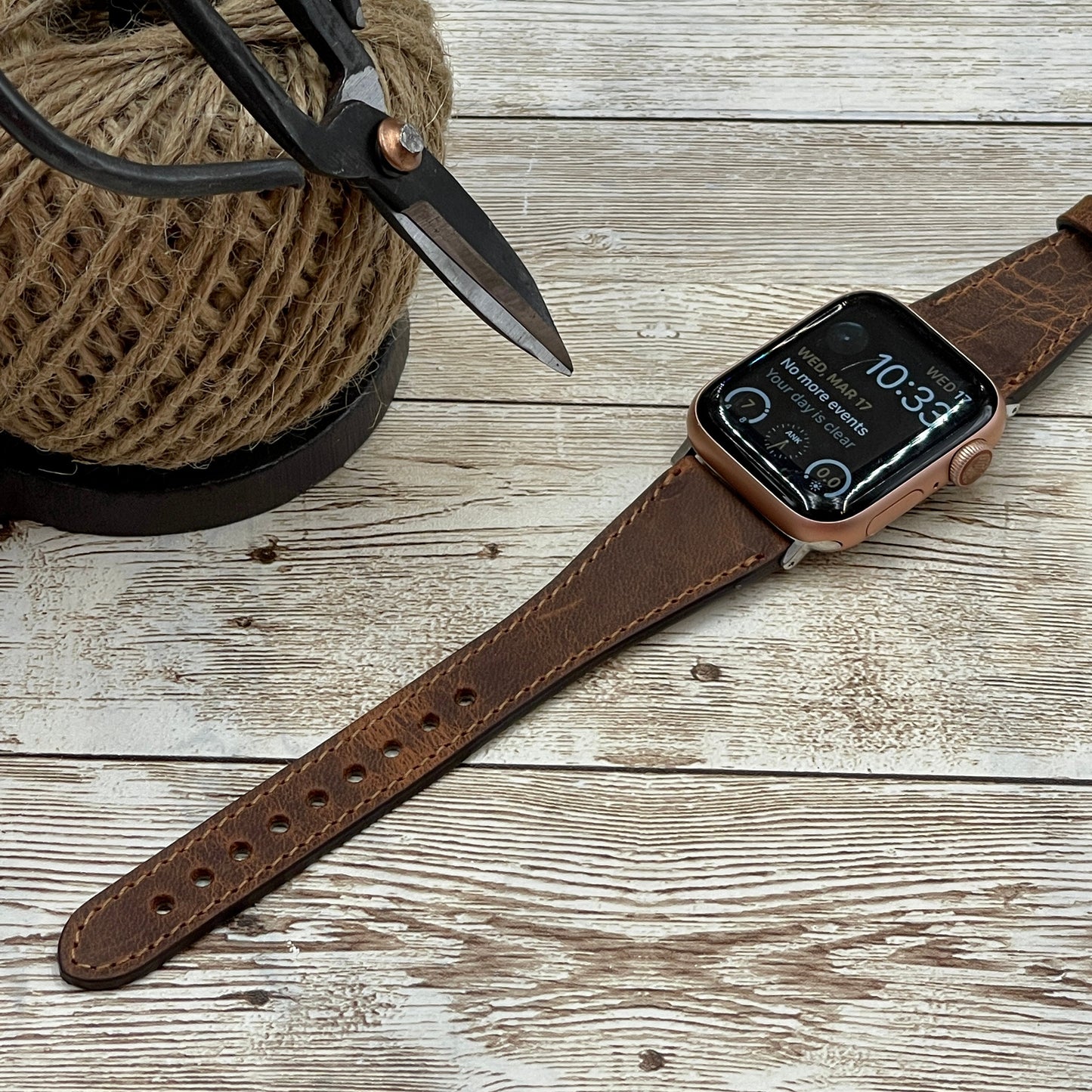 Slim Apple Watch Band 38mm 40mm 42mm 44mm for Apple Watch 6 5 4 3 2 1, Leather Watchband, Apple Watch Strap for Women, Free Laser Engraving