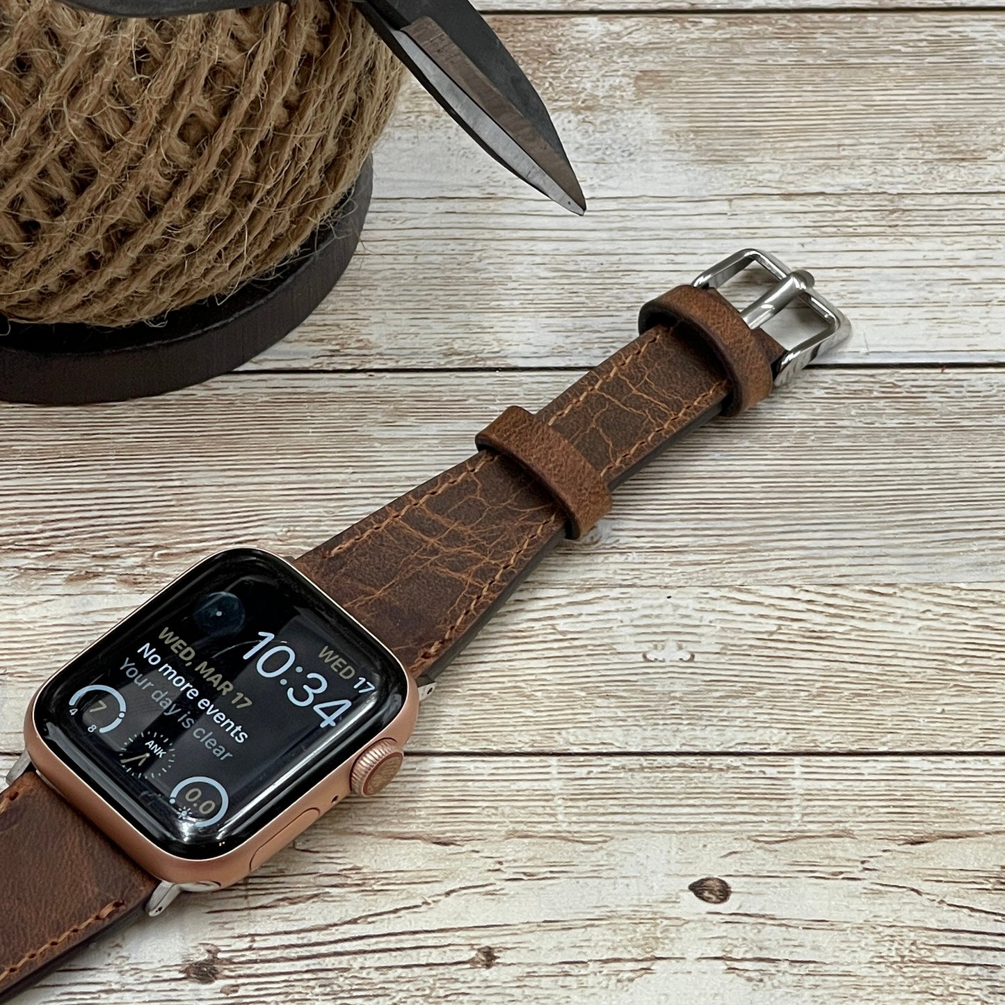 Slim Apple Watch Band 38mm 40mm 42mm 44mm for Apple Watch 6 5 4 3 2 1, Leather Watchband, Apple Watch Strap for Women, Free Laser Engraving