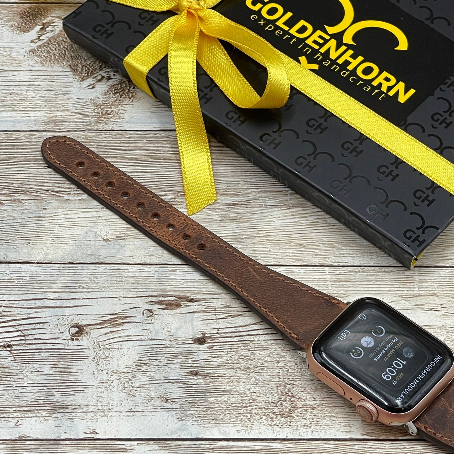 Slim Apple Watch Band 38mm 40mm 42mm 44mm for Apple Watch 6 5 4 3 2 1, Leather Watchband, Apple Watch Strap for Women, Free Laser Engraving