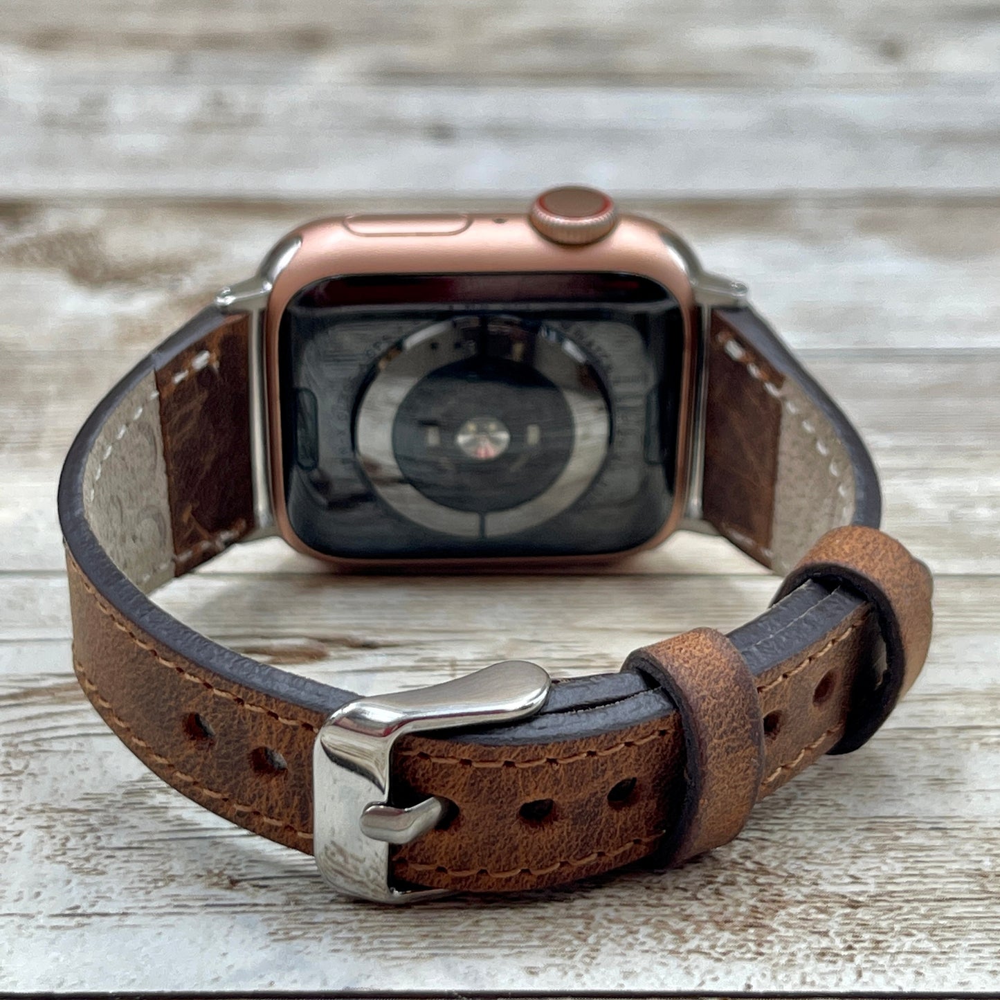 Slim Apple Watch Band 38mm 40mm 42mm 44mm for Apple Watch 6 5 4 3 2 1, Leather Watchband, Apple Watch Strap for Women, Free Laser Engraving