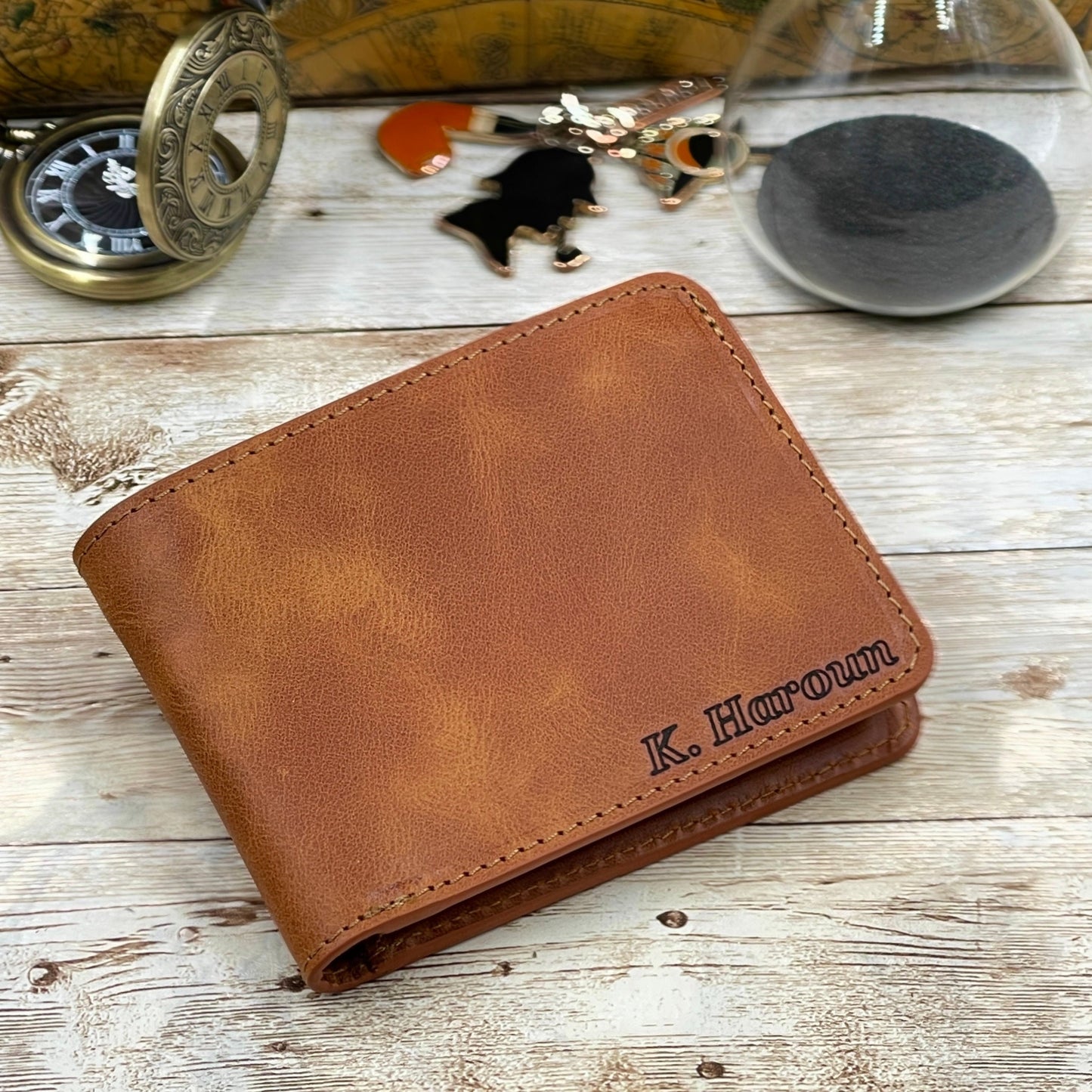 Gift For Fathers Day | Mens Wallet | Customized Leather Wallet | Engraved Mens Logo Wallet | Monogrammed Wallet | Personalize Wallet