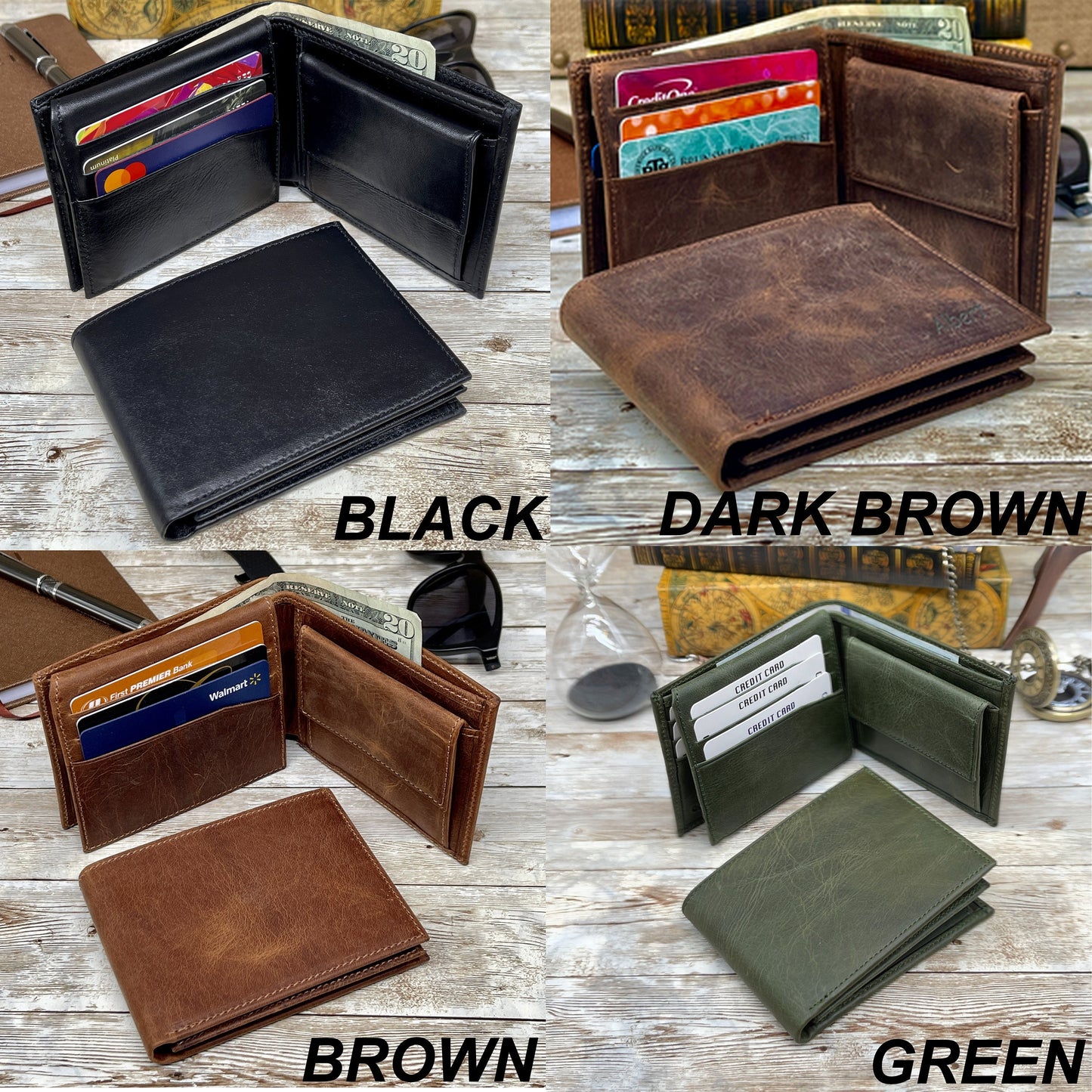 Leather Wallet Man l Custom Wallet l Anniversary Gifts | Engrave Wallet l Man Wallet Leather | Man Wallet | Personalized Gift | Wallet Man