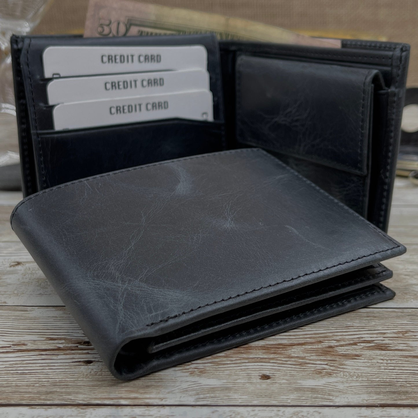 Custom Wallet For Men, Custom Brown Leather Wallet, Personalized Mens Leather Wallet, Gift Wallet For Men, Groomsmen Wallet Gift for Him