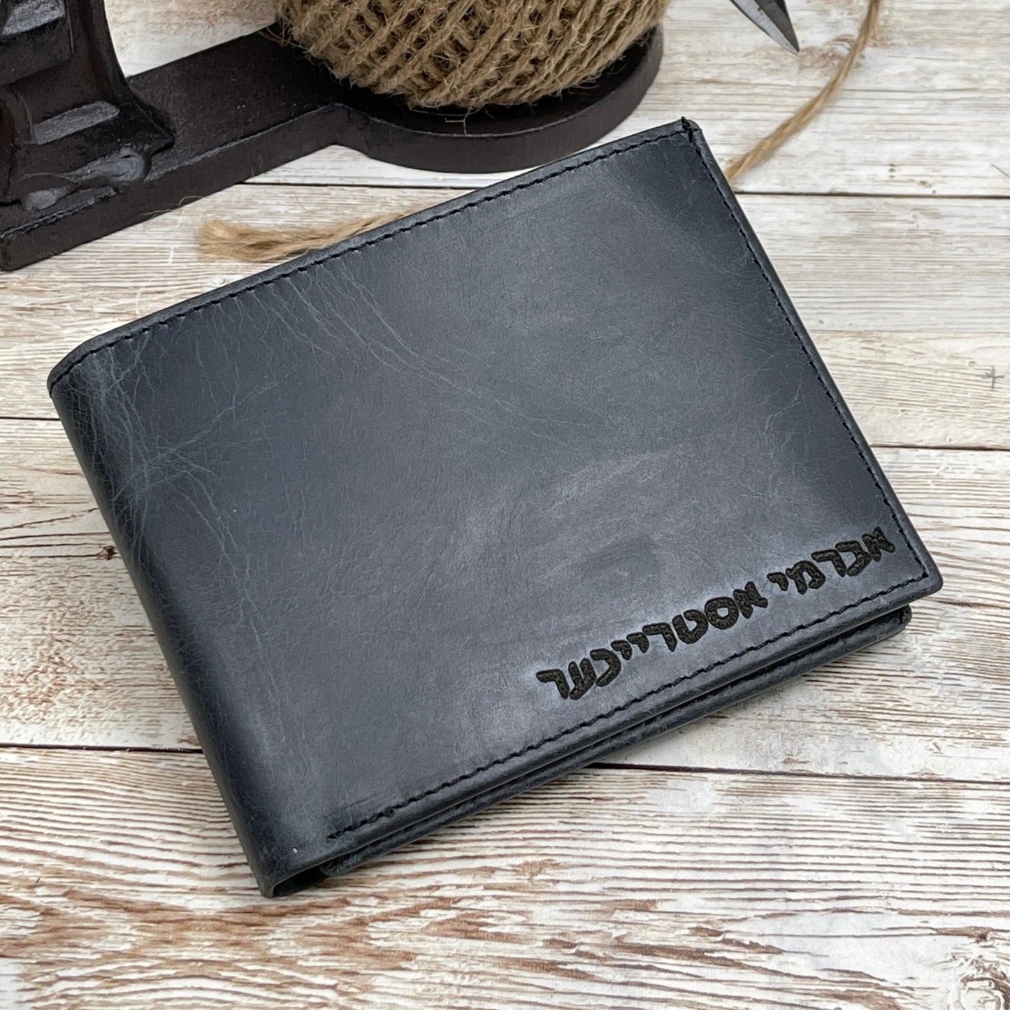Hebrew, Arabic, Cyrillic Fonts Engraved Wallet, Personalized Genuine Leather Wallet, Customized Wallet, Handwriting Wallet, Wallet for Gift