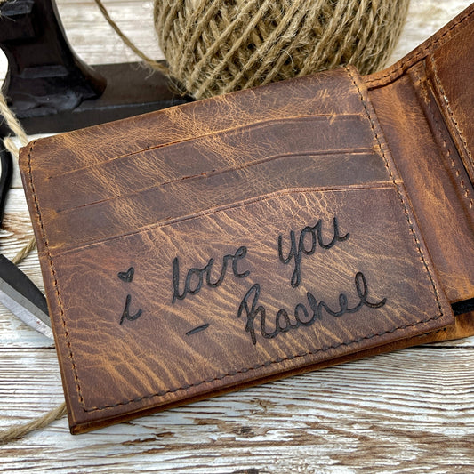 Brown Leather Wallet l Custom Leather Wallet l Anniversary Gift for Him Personalized Mens Leather Wallet l Groomsmen Wallet Gift for Him