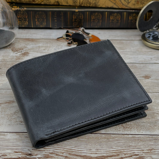 Antic Black Handmade Leather Wallet