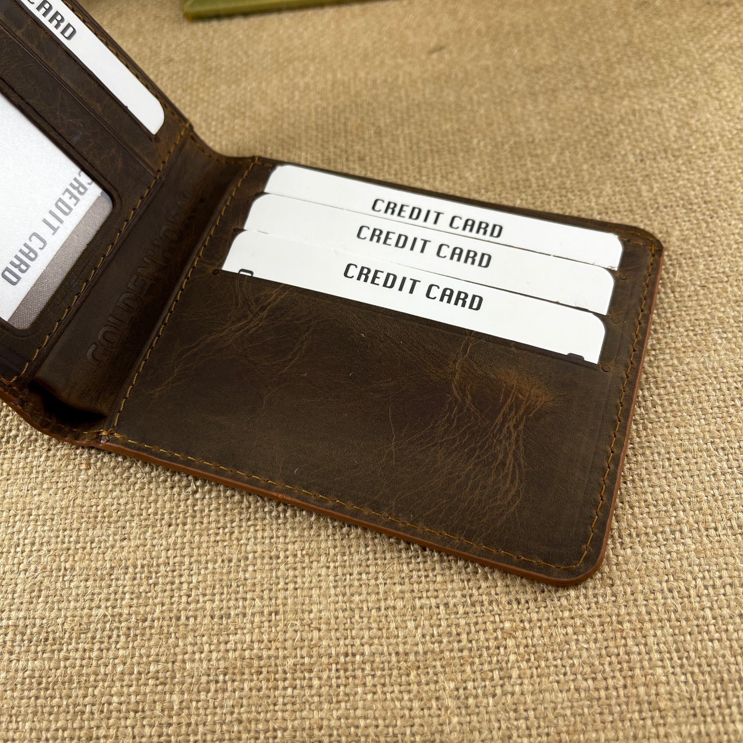 Minimalist Distressed Leather Brown Wallet