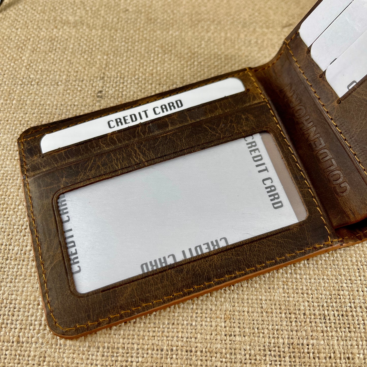 Minimalist Distressed Leather Brown Wallet