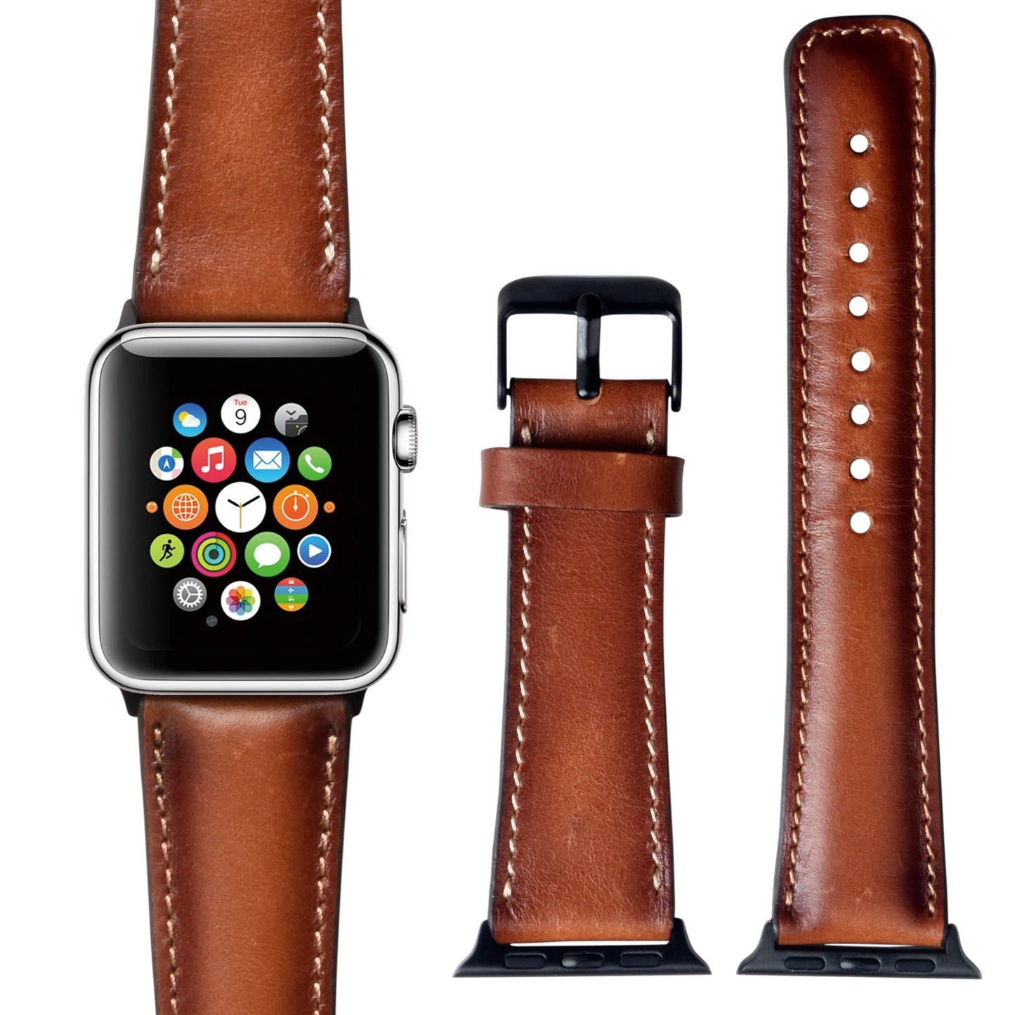 Apple Watch Band, Apple Watch Leather Band, Genuine Leather Brown Apple Watch Band 42mm, 38mm, 40mm, 44mm, Series 2-3-4-5-6-7