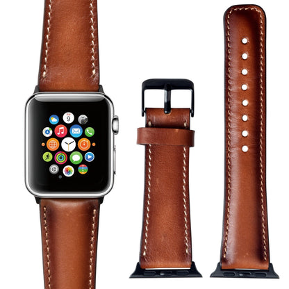 Anniversary Gift for Husband Apple Watch Leather Band, Genuine Leather Brown Apple Watch Band