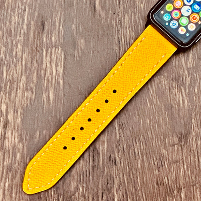 Yellow Apple Watch Band | Apple Watch Leather Yellow Band | Handmade Yellow Apple Watch Strap | Mothers Day Gift Apple Watch Band