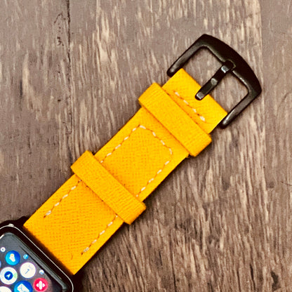 Yellow Apple Watch Band | Apple Watch Leather Yellow Band | Handmade Yellow Apple Watch Strap | Mothers Day Gift Apple Watch Band