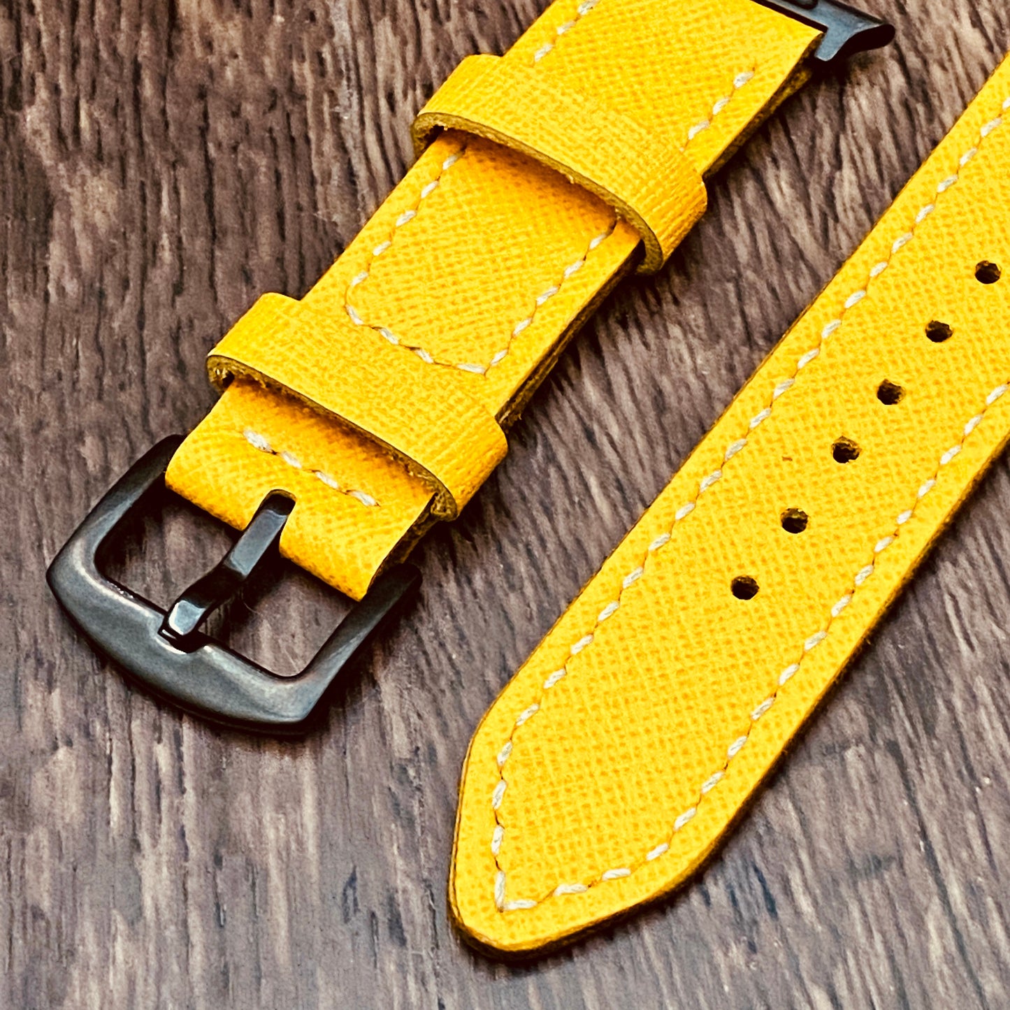 Yellow Apple Watch Band | Apple Watch Leather Yellow Band | Handmade Yellow Apple Watch Strap | Mothers Day Gift Apple Watch Band