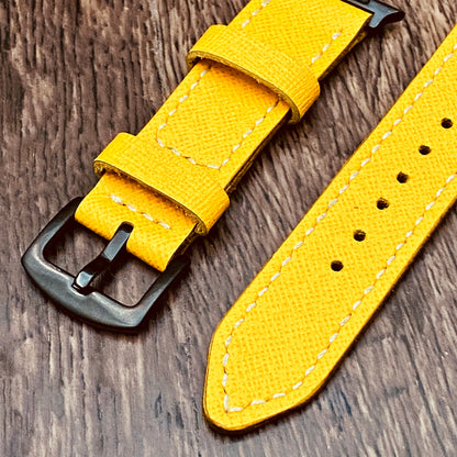 Yellow Apple Watch Band | Apple Watch Leather Yellow Band | Handmade Yellow Apple Watch Strap | Mothers Day Gift Apple Watch Band