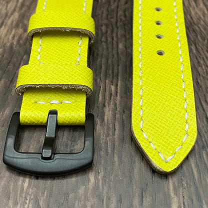 Yellow Apple Watch Leather Band, 100% Hand Cut and Hand Stitched Apple Watch Leather Band 42mm, 38mm, 40mm, 44mm for All Series