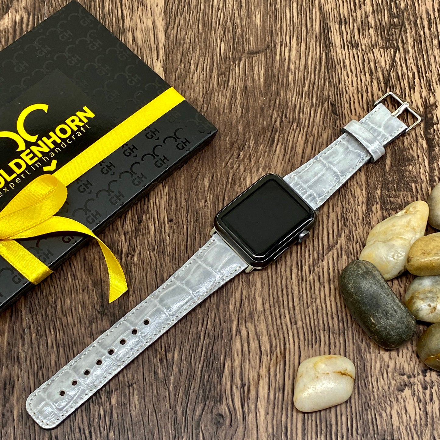 White Croco Apple Watch Leather Bands Apple Watch Band for Man Apple iWatch Strap Gift, For Apple Watch Series 1-2-3-4-5-6