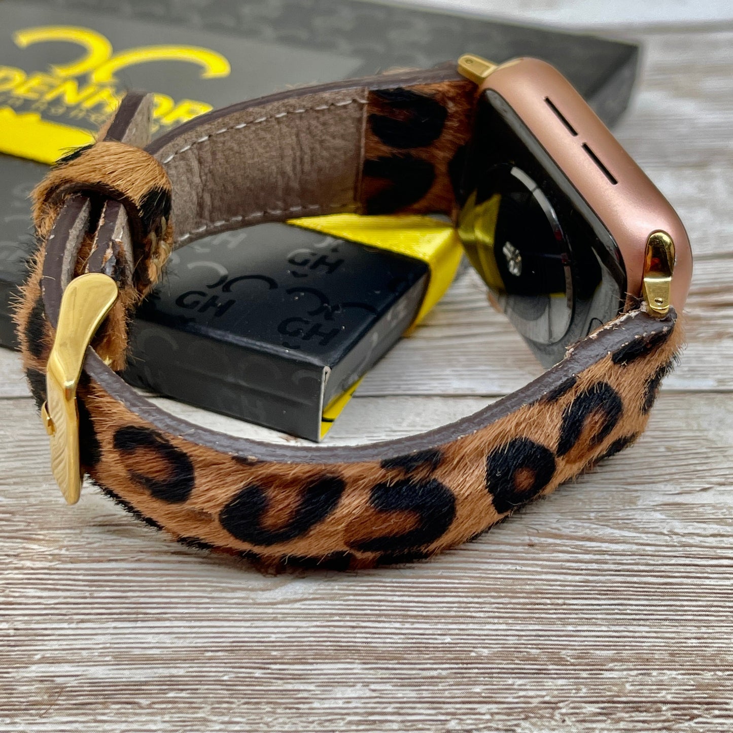 Leopard Apple Watch Band 38mm 40mm 42mm 44mm, Furry Leopard Pattern Apple Watch Strap, iWatch Bracelet